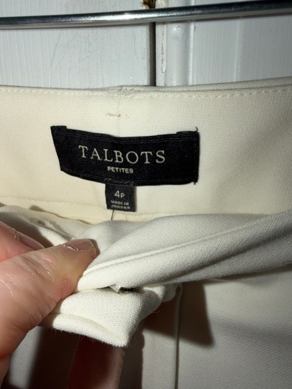 Talbots Cream Ankle Curvy fit Dress Trousers size 4P - Picture 7 of 11